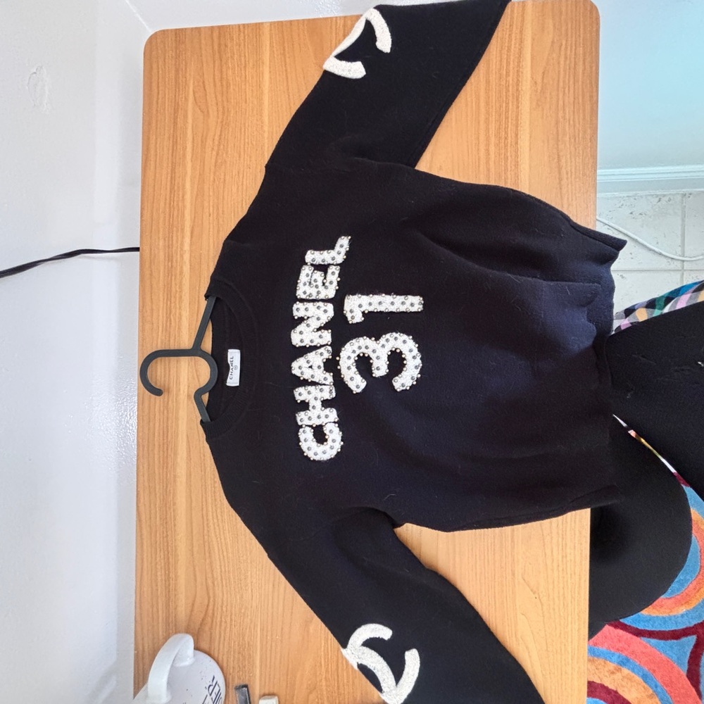 Black 'Chanel 31' Embellished Crewneck Sweater